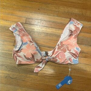 Cupshe Bikini Top, Floral Impression Tie Bralette Size Large